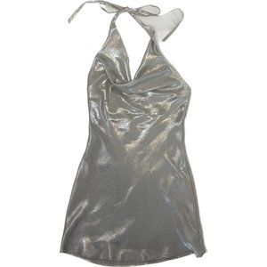 Halter Cowl Neck Mini Dress